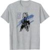 imageStar Wars Ahsoka Inked Sketch Blue Paint Smear TShirtHeather Grey