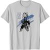 imageStar Wars Ahsoka Inked Sketch Blue Paint Smear TShirtSilver Grey