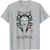 imageStar Wars Ahsoka Minimalist Face Portrait TShirtHeather Grey