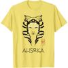 imageStar Wars Ahsoka Minimalist Face Portrait TShirtLemon Yellow