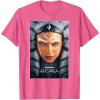 imageStar Wars Ahsoka Tano Face ampamp Logo Series Poster Art Disney TShirtPink Heather