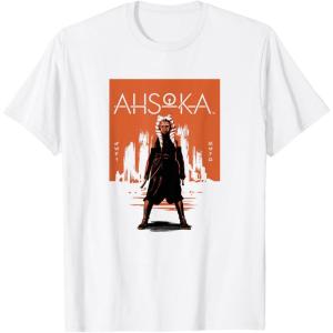 imageStar Wars Ahsoka Full Body City Stencil Portrait TShirtWhite