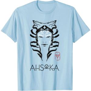 imageStar Wars Ahsoka Minimalist Face Portrait TShirtBaby Blue