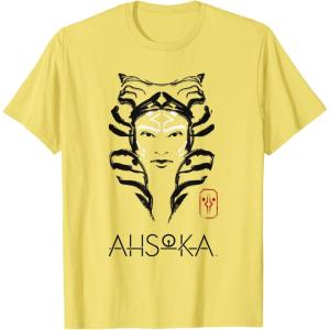 imageStar Wars Ahsoka Minimalist Face Portrait TShirtLemon Yellow