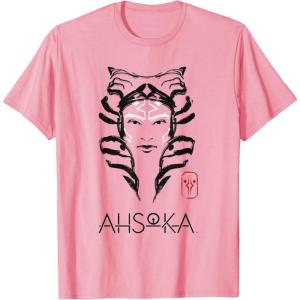 imageStar Wars Ahsoka Minimalist Face Portrait TShirtPink