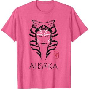 imageStar Wars Ahsoka Minimalist Face Portrait TShirtPink Heather