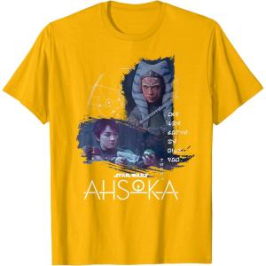 imageStar Wars Ahsoka Part Four Sabine Rebel Aurebesh Disney TShirtGolden Yellow