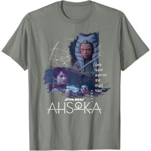 imageStar Wars Ahsoka Part Four Sabine Rebel Aurebesh Disney TShirtOlive Heather