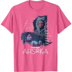 imageStar Wars Ahsoka Part Four Sabine Rebel Aurebesh Disney TShirtPink Heather