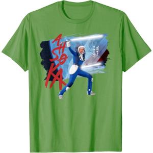 imageStar Wars Ahsoka Spacesuit Lightsaber Battle Rebel Jedi TShirtGrass Green