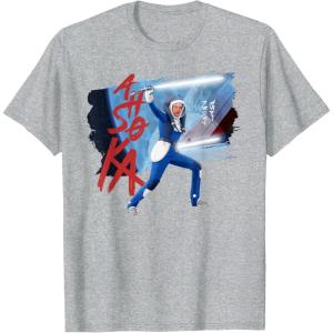 imageStar Wars Ahsoka Spacesuit Lightsaber Battle Rebel Jedi TShirtHeather Grey