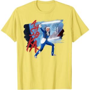 imageStar Wars Ahsoka Spacesuit Lightsaber Battle Rebel Jedi TShirtLemon Yellow