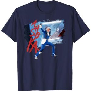 imageStar Wars Ahsoka Spacesuit Lightsaber Battle Rebel Jedi TShirtNavy Blue