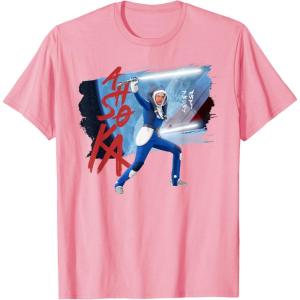 imageStar Wars Ahsoka Spacesuit Lightsaber Battle Rebel Jedi TShirtPink