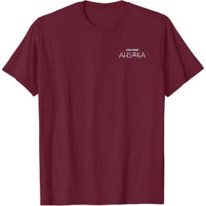 imageStar Wars Ahsoka Tano Face ampamp Logo Poster Art Disney 2Sided TShirtBurgundy