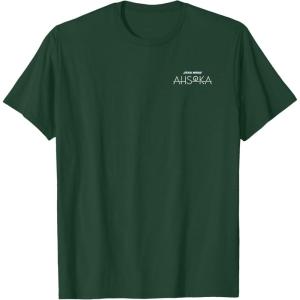 imageStar Wars Ahsoka Tano Face ampamp Logo Poster Art Disney 2Sided TShirtDark Green