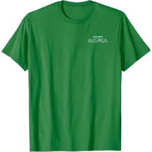 imageStar Wars Ahsoka Tano Face ampamp Logo Poster Art Disney 2Sided TShirtKelly Green