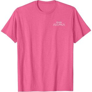 imageStar Wars Ahsoka Tano Face ampamp Logo Poster Art Disney 2Sided TShirtPink Heather