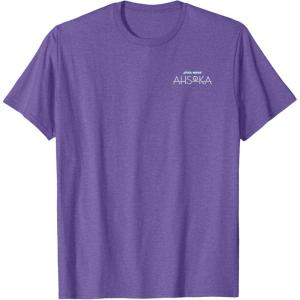 imageStar Wars Ahsoka Tano Face ampamp Logo Poster Art Disney 2Sided TShirtPurple Heather