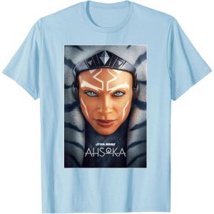 imageStar Wars Ahsoka Tano Face ampamp Logo Series Poster Art Disney TShirtBaby Blue