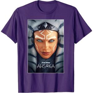 imageStar Wars Ahsoka Tano Face ampamp Logo Series Poster Art Disney TShirtPurple
