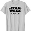 imageStar Wars Andor Centered Text Logo Symbol V2 TShirtSilver Grey