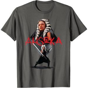 imageStar Wars Ahsoka Tano Jedi Hero Aurebesh Disney TShirtAsphalt Grey
