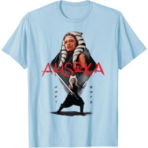imageStar Wars Ahsoka Tano Jedi Hero Aurebesh Disney TShirtBaby Blue