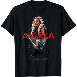 imageStar Wars Ahsoka Tano Jedi Hero Aurebesh Disney TShirtBlack