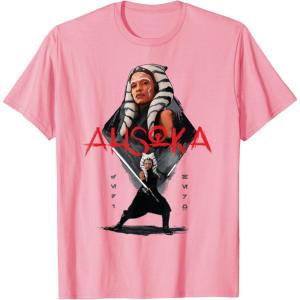 imageStar Wars Ahsoka Tano Jedi Hero Aurebesh Disney TShirtPink