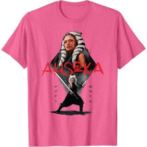 imageStar Wars Ahsoka Tano Jedi Hero Aurebesh Disney TShirtPink Heather