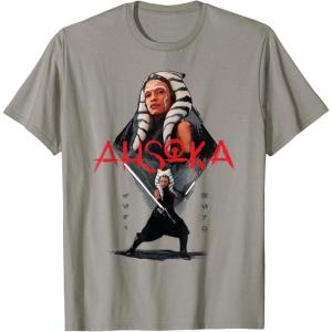 imageStar Wars Ahsoka Tano Jedi Hero Aurebesh Disney TShirtSlate Grey