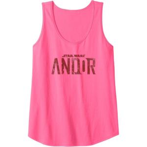 imageStar Wars Andor Worn Text Logo Tank TopNeon Pink