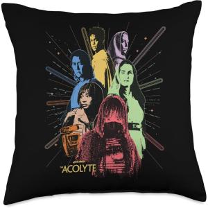 imageStar Wars The Acolyte Disney Retro Color Block Characters Throw Pillow18x18