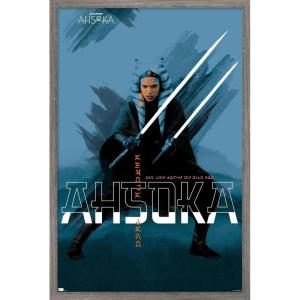 imageTrends International Star Wars Ahsoka  Blue Wall Poster 34L x 224W Premium Unframed VersionBarnwood Framed Version