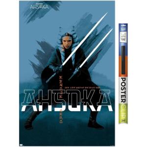 imageTrends International Star Wars Ahsoka  Blue Wall Poster 34L x 224W Premium Unframed VersionPremium Poster  Clip Bundle