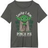 imageNEW Star Wars St Patricks Day Lucky Yoda Pinch Me Not Funny TShirtAsphalt Grey