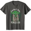 imageNEW Star Wars St Patricks Day Lucky Yoda Pinch Me Not Funny TShirtAsphalt Grey