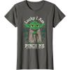 imageNEW Star Wars St Patricks Day Lucky Yoda Pinch Me Not Funny TShirtAsphalt Grey