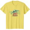 imageStar Wars Grogu and Lucky Green Shamrocks St Patricks Day TShirtLemon Yellow