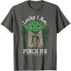 imageNEW Star Wars St Patricks Day Lucky Yoda Pinch Me Not Funny TShirtAsphalt Grey