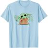 imageStar Wars Grogu and Lucky Green Shamrocks St Patricks Day TShirtBaby Blue