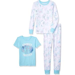 imageAmazon Essentials Disney  Marvel  Star Wars Babies Toddlers and Girls Pajama Set 4Piece Previously Spotted ZebraFrozen 2 Stronger Together