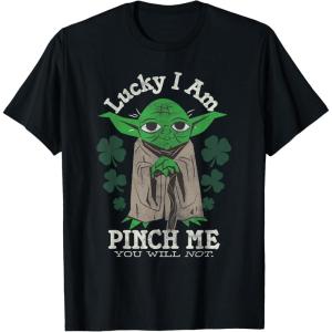 imageNEW Star Wars St Patricks Day Lucky Yoda Pinch Me Not Funny TShirtBlack