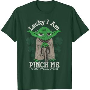 imageNEW Star Wars St Patricks Day Lucky Yoda Pinch Me Not Funny TShirtDark Green