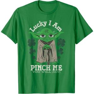 imageNEW Star Wars St Patricks Day Lucky Yoda Pinch Me Not Funny TShirtKelly Green