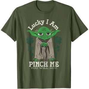 imageNEW Star Wars St Patricks Day Lucky Yoda Pinch Me Not Funny TShirtOlive Green