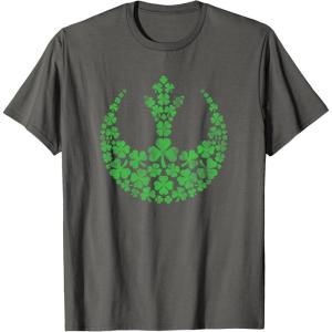 imageStar Wars Rebel Alliance Green Shamrocks St Patricks Day TShirtAsphalt Grey