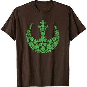 imageStar Wars Rebel Alliance Green Shamrocks St Patricks Day TShirtBrown