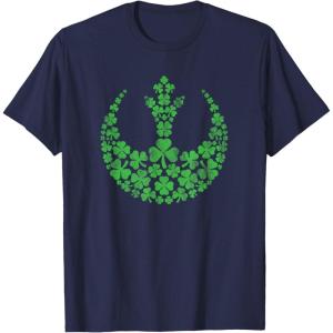 imageStar Wars Rebel Alliance Green Shamrocks St Patricks Day TShirtNavy Blue